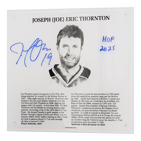 Joe Thornton Autographed NHL Legends HOF Plaque