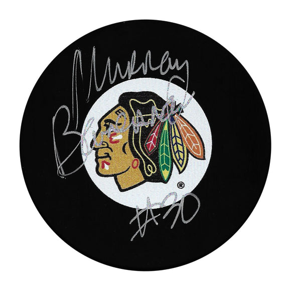 Murray Bannerman Autographed Chicago Blackhawks Puck