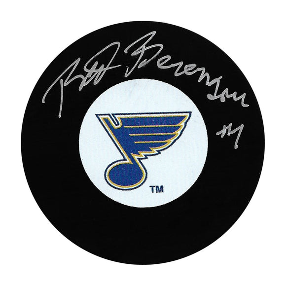 Red Berenson Autographed St. Louis Blues Puck