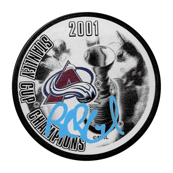 Rob Blake Autographed 2001 Stanley Cup Champions Puck