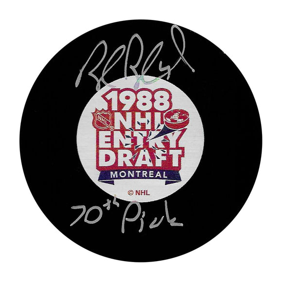 Rob Blake Autographed 1988 NHL Draft Puck w/