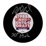 Rob Blake Autographed 1988 NHL Draft Puck w/"70th Pick"