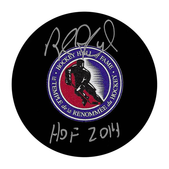 Rob Blake Autographed Hockey Hall of Fame Puck w/
