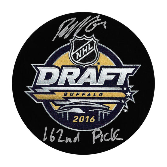 Jesper Bratt Autographed 2016 NHL Draft Puck w/