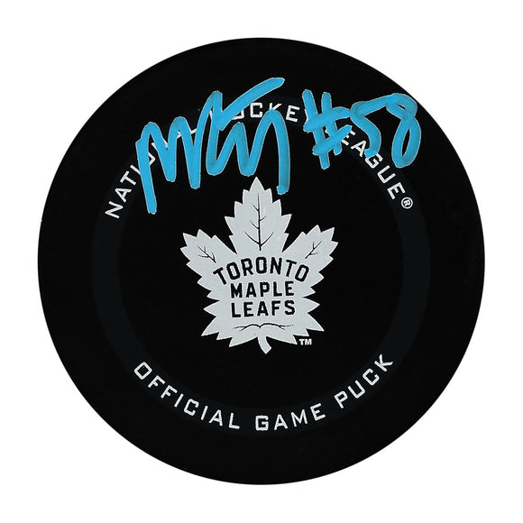 Michael Bunting Autographed Toronto Maple Leafs Official Game Puck