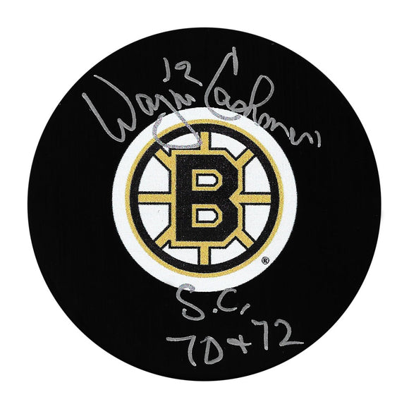 Wayne Cashman Autographed Boston Bruins Puck w/