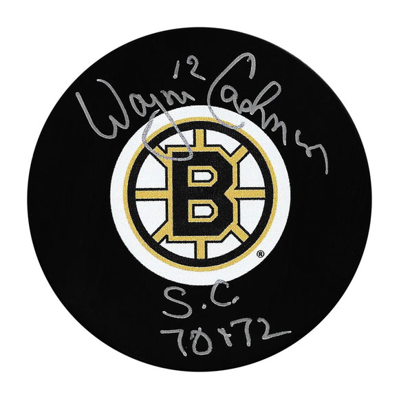 Wayne Cashman Autographed Boston Bruins Puck w/