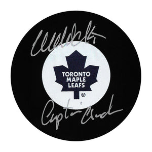 Wendel Clark Autographed Toronto Maple Leafs Puck w/"Captain Crunch"