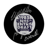 Wendel Clark Autographed 1985 NHL Draft Puck w/"1st Pick Overall"