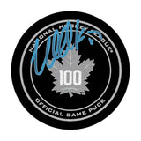 Wendel Clark Autographed Toronto Maple Leafs 100th Anniversary Official Game Puck