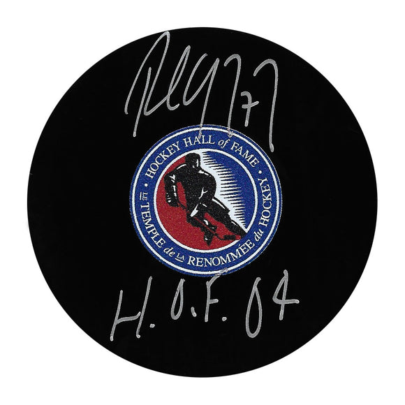 Paul Coffey Autographed Hockey Hall of Fame Logo Puck