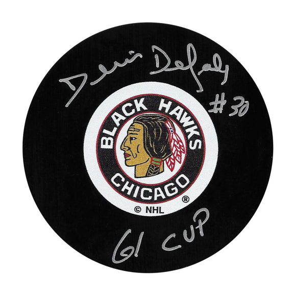 Denis DeJordy Autographed Chicago Blackhawks Puck