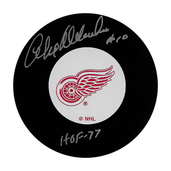 Alex Delvecchio (deceased) Autographed Detroit Red Wings Puck