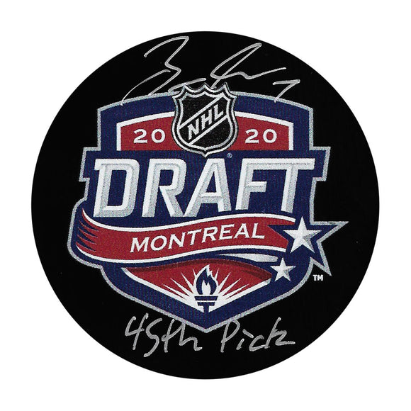 Brock Faber Autographed 2020 NHL Draft Puck w/