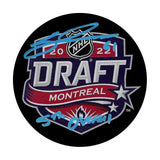 Cutter Gauthier Autographed 2022 NHL Draft Puck w/"5th Overall"