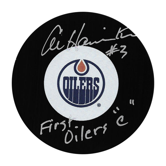 Al Hamilton Autographed Edmonton Oilers Puck