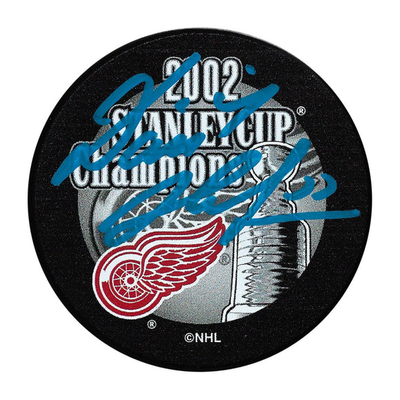 Dominik Hasek Autographed 2002 Stanley Cup Champions Puck