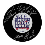 Dominik Hasek Autographed 1983 NHL Draft Puck w/"199 pick"