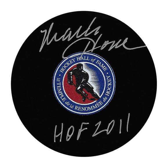 Mark Howe Autographed Hockey Hall of Fame Puck