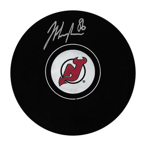 Jack Hughes Autographed New Jersey Devils Puck