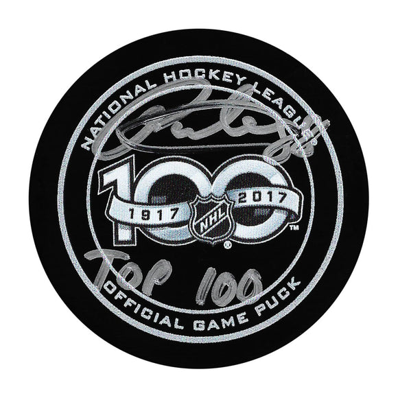 Patrick Kane Autographed NHL 100 Official Game Puck w/