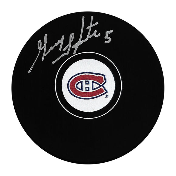 Guy Lapointe Autographed Montreal Canadiens Puck