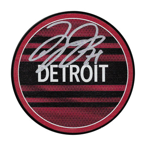 Dylan Larkin Autographed Detroit Red Wings Reverse Retro Puck