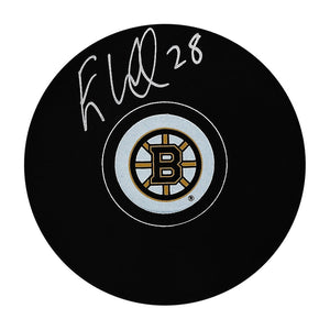 Elias Lindholm Autographed Boston Bruins Puck