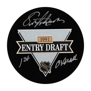 Eric Lindros Autographed 1991 NHL Draft Puck