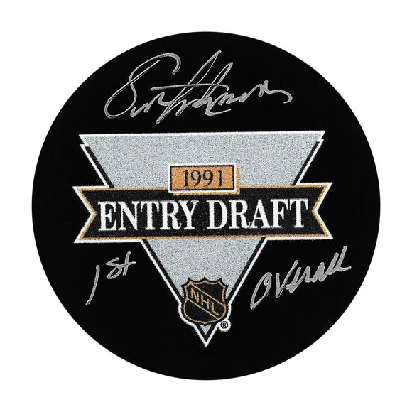 Eric Lindros Autographed 1991 NHL Draft Puck