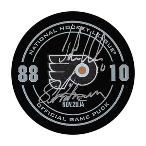 Eric Lindros/John LeClair Autographed Lindros/Leclair Night Official Game Puck