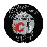Al MacInnis Autographed 1989 Stanley Cup Champs Puck w/"89 Cup"