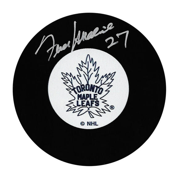 Frank Mahovlich Autographed Toronto Maple Leafs Puck (1967 Logo)