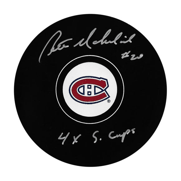 Pete Mahovlich Autographed Montreal Canadiens Puck