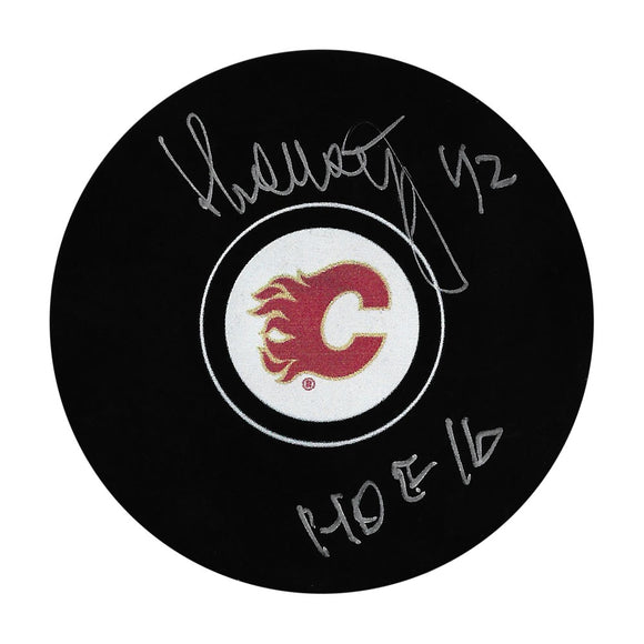 Sergei Makarov Autographed Calgary Flames Puck