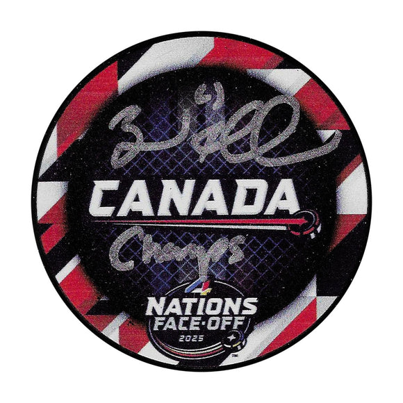 Brad Marchand Autographed 4 Nations Face-Off Team Canada Puck w/