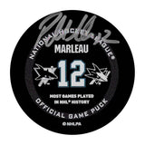 Patrick Marleau Autographed Commemorative 1768th Game Official Game Puck
