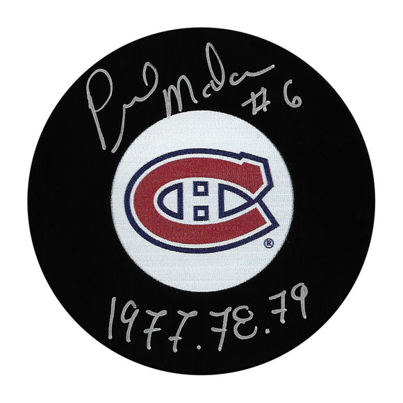 Pierre Mondou Autographed Montreal Canadiens Puck