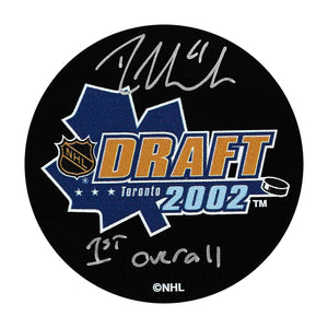 Rick Nash Autographed 2002 NHL Draft Puck w/"1st Overall"