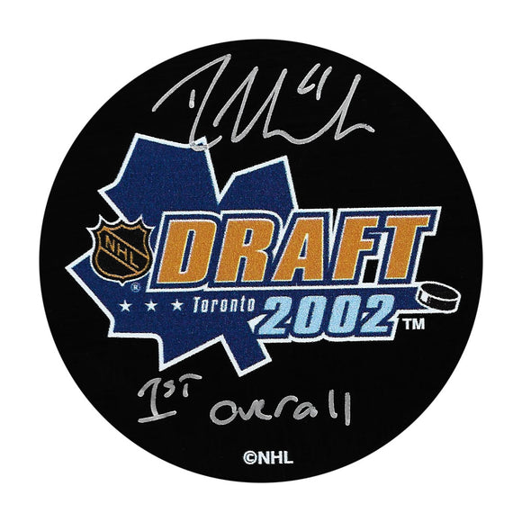 Rick Nash Autographed 2002 NHL Draft Puck w/