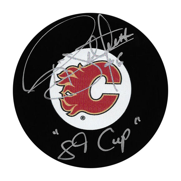 Ric Nattress Autographed Calgary Flames Puck