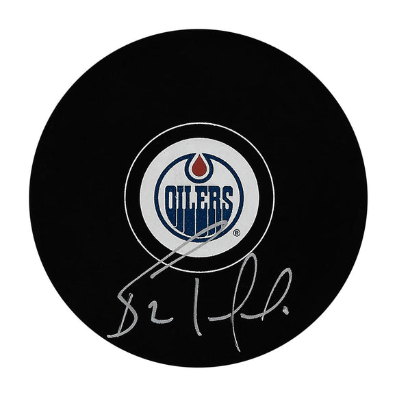 Bernie Nicholls Autographed Edmonton Oilers Puck