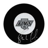 Bernie Nicholls Autographed Los Angeles Kings Puck (Silver & Black)