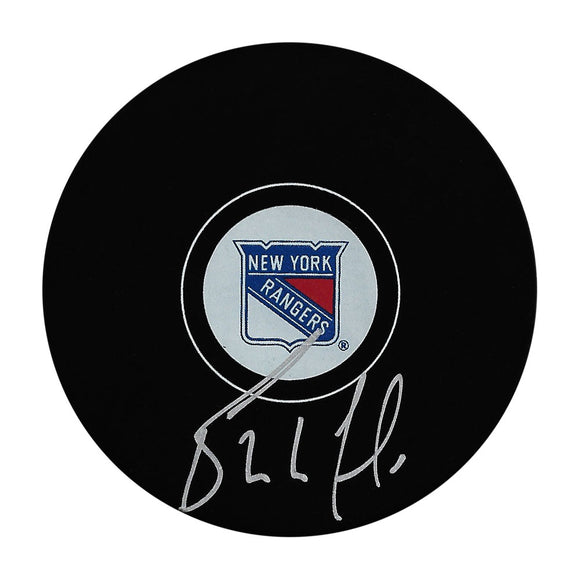 Bernie Nicholls Autographed New York Rangers Puck