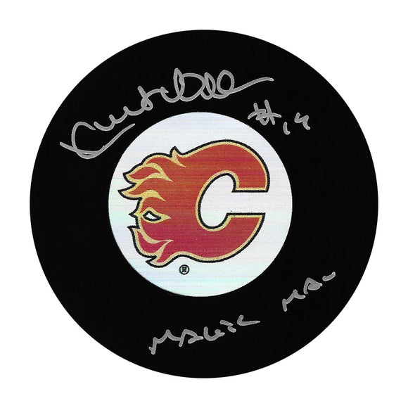 Kent Nilsson Autographed Calgary Flames Puck w/