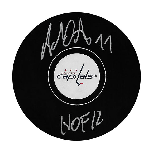 Adam Oates Autographed Washington Capitals Puck w/