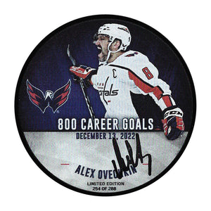 Alex Ovechkin Autographed Limited-Edition 800 Career Goals Puck