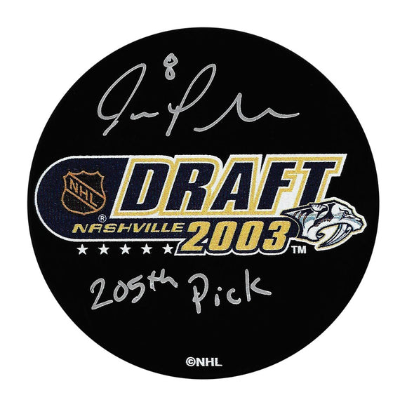 Joe Pavelski Autographed 2003 NHL Draft Puck