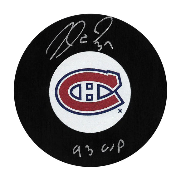 Andre Racicot Autographed Montreal Canadiens Puck