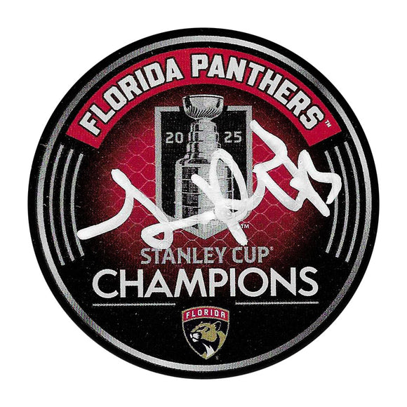 Sam Reinhart Autographed 2025 Stanley Cup Champions Puck